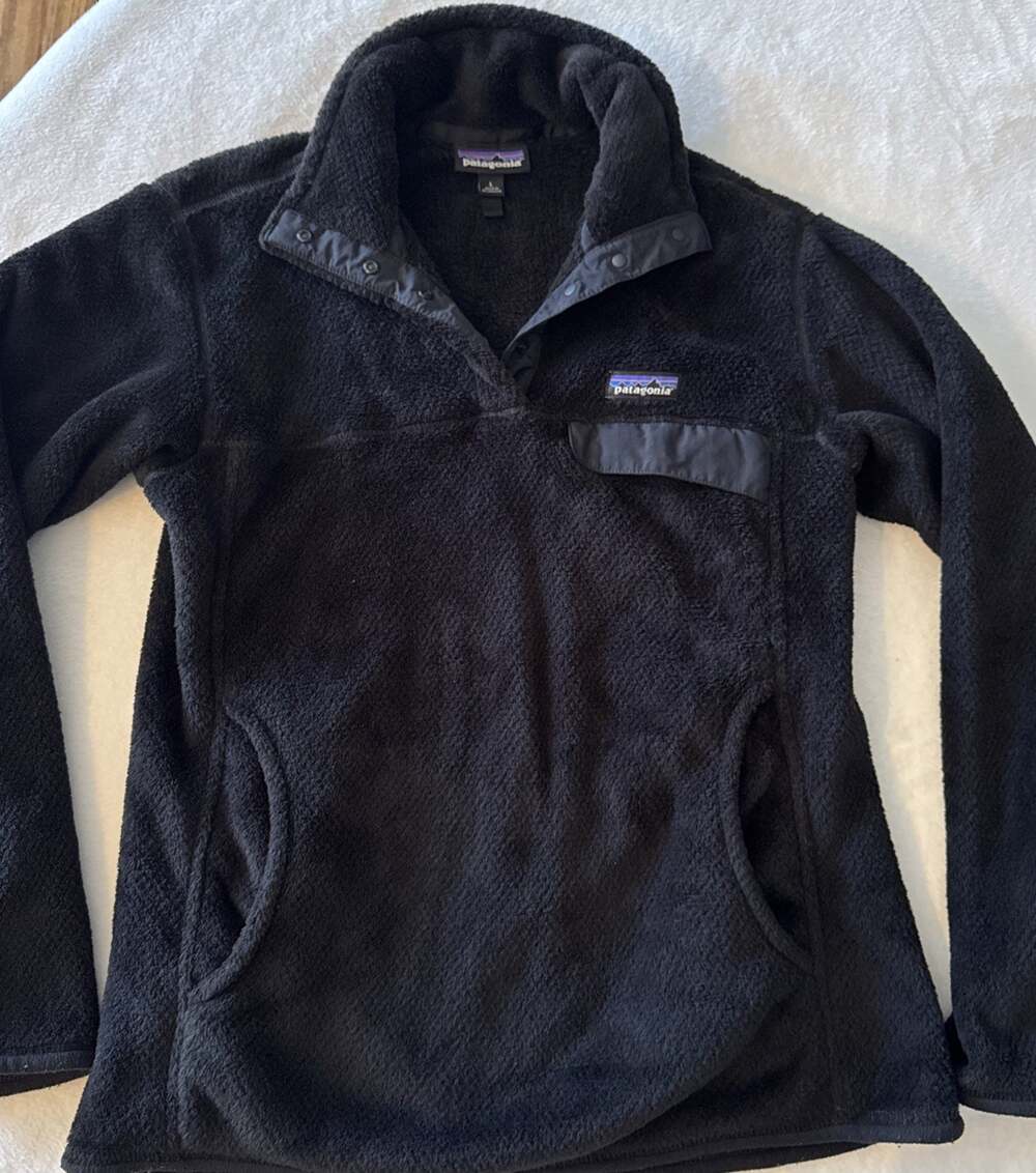 Patagonia Women L Black Snap T-Pullover Fleece Sweater